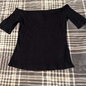 H&M Black off the shoulder ribbed top